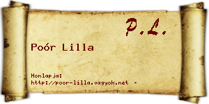 Poór Lilla névjegykártya